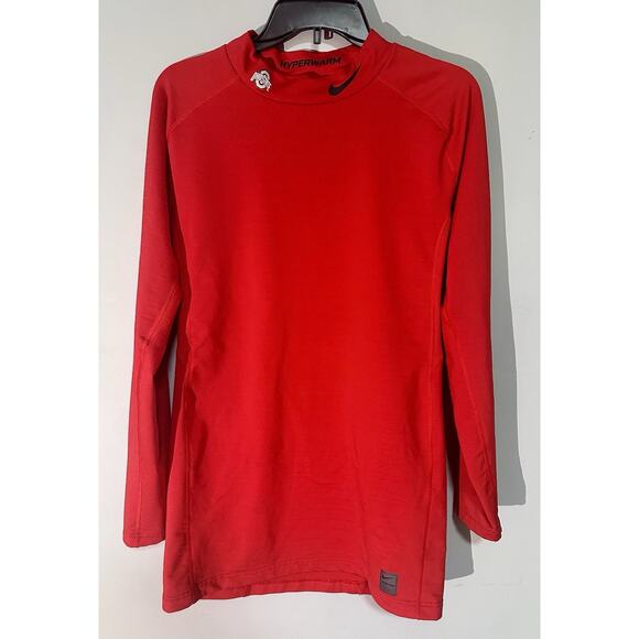 Nike Pro Hyperwarm Compression Shirt Men's XXL Ohio State Red Fitted Dri-Fit - Picture 1 of 6